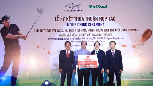 NutiFood hợp tác huyền thoại golf Greg Norman quảng bá cà phê Việt